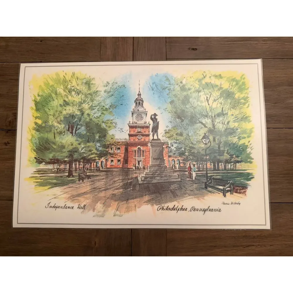6 Plastic coated PLACEMATS 1776‎ Bicentennial SPIRIT OF '76 - Rosetta Valone